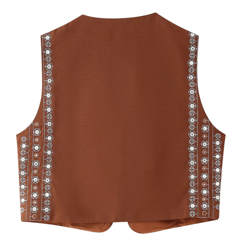 Broderad Väst Dam med Paljetter