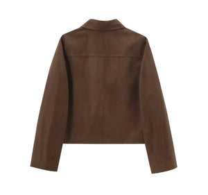 Brun kort mockajacka dam