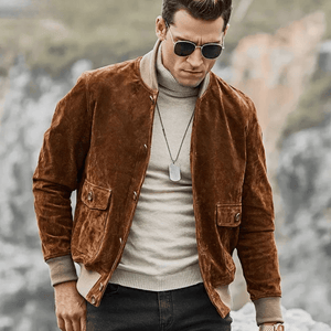 Brun mocka bomber jacka herr