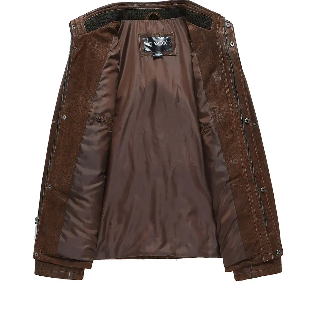 Brun vintage läder jacka herr
