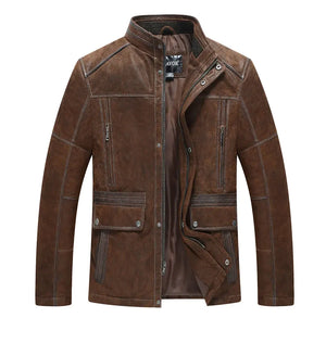 Brun vintage läder jacka herr Mörkbrun / S