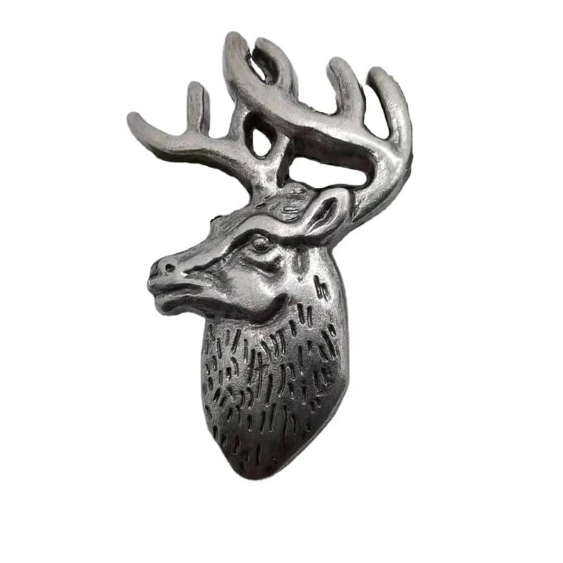 Concho Hjorthuvud i Antiksilver 39.5×25mm
