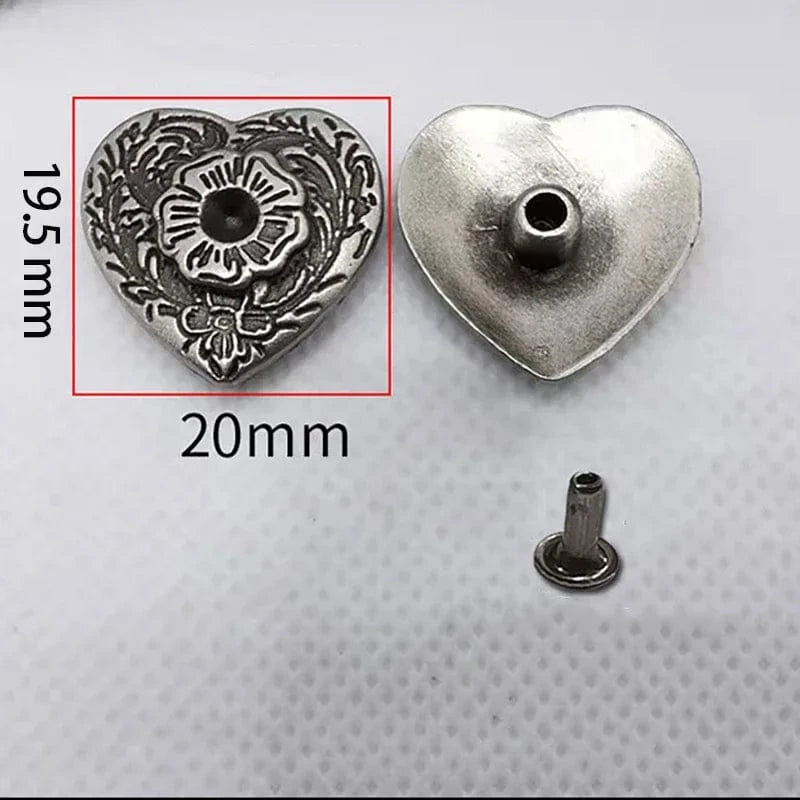 Concho i antiksilver med dekorativa motiv