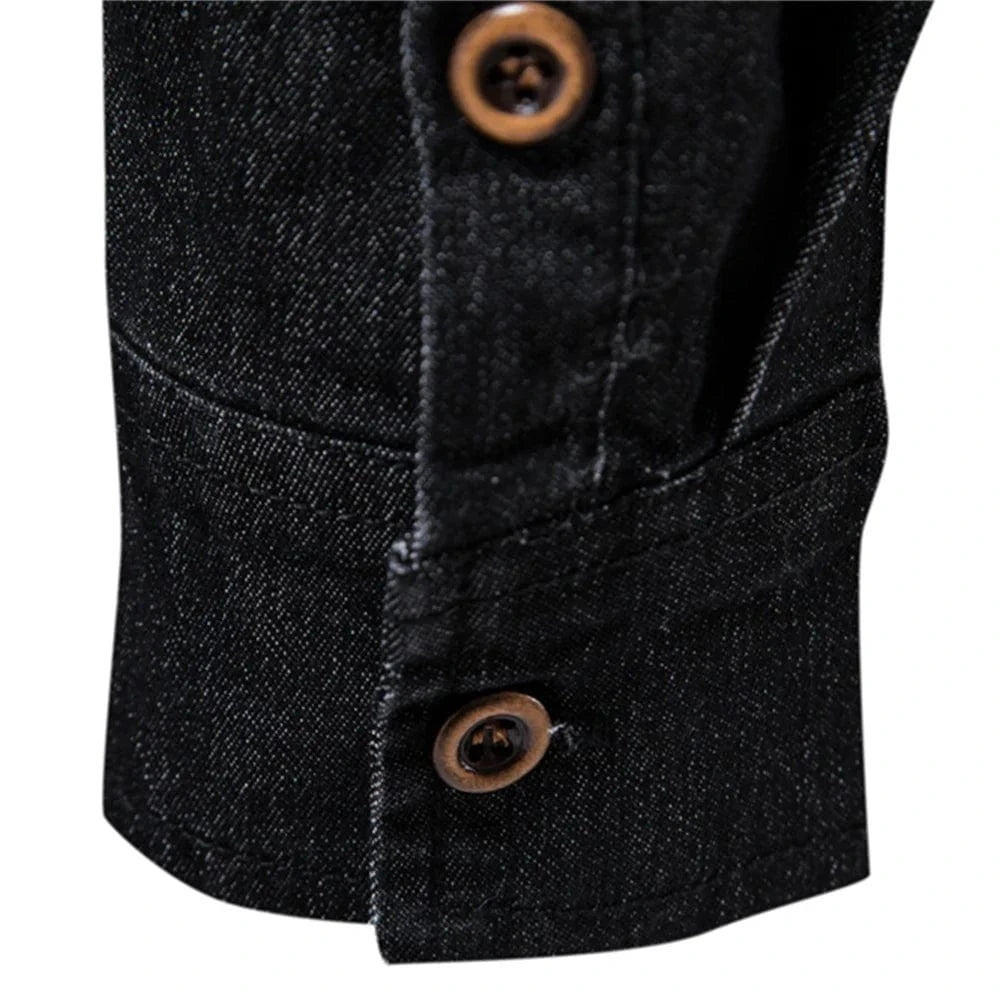 Cowboy denim skjorta herr