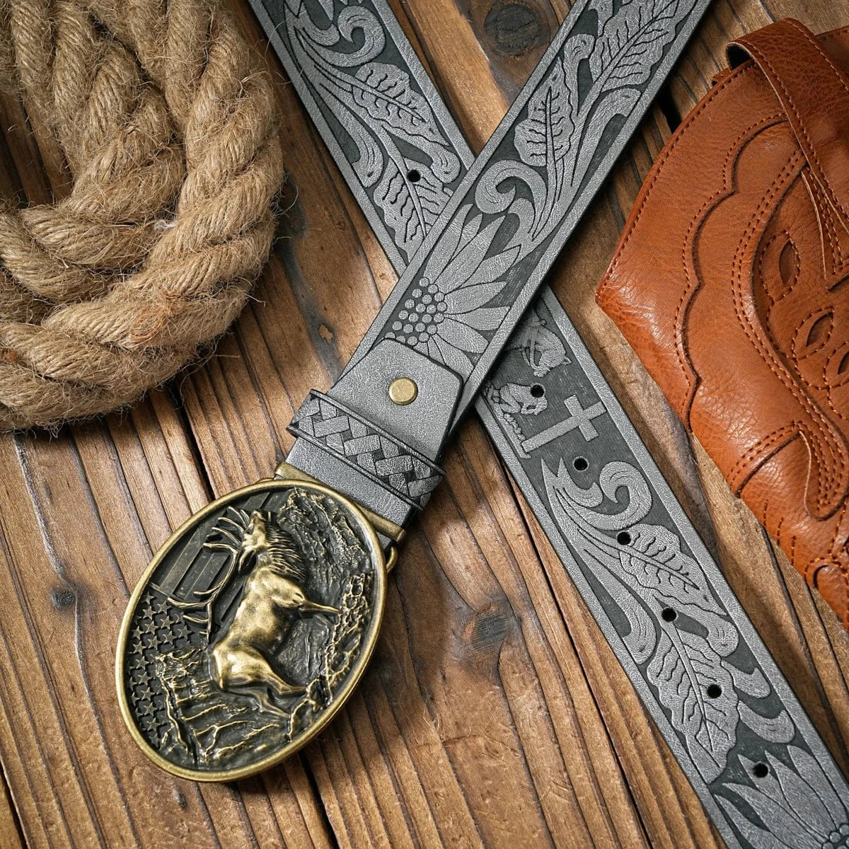 Cowboybälte hjortspänne