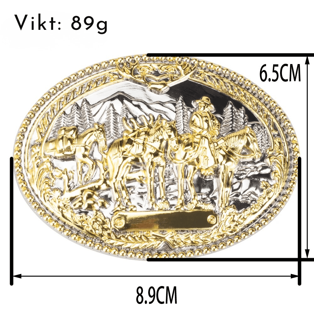 Cowboybälte i läder westernspänne