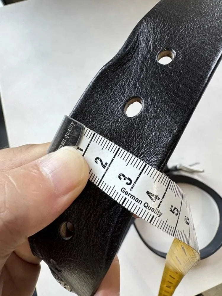Cowboybälte i Svart Äkta Läder med Silverdetaljer