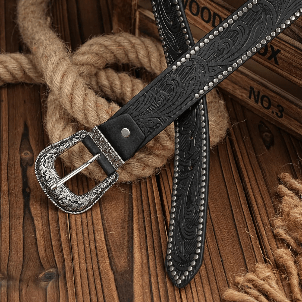 Cowboybälte med Antiksilver Spänne