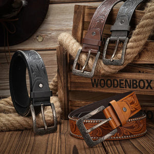 Cowboybälte med antiksilverspänne