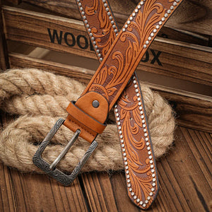 Cowboybälte med antiksilverspänne