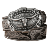 Cowboybälte med Longhorn-emblem Svart silver / 120cm