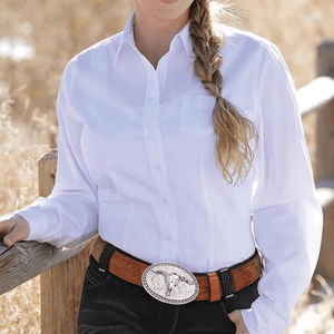 Cowboybälte med ovalt silver­spänne