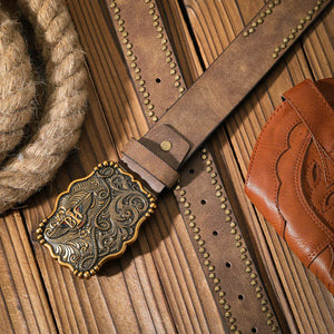 Cowboybälte med vintage spänne