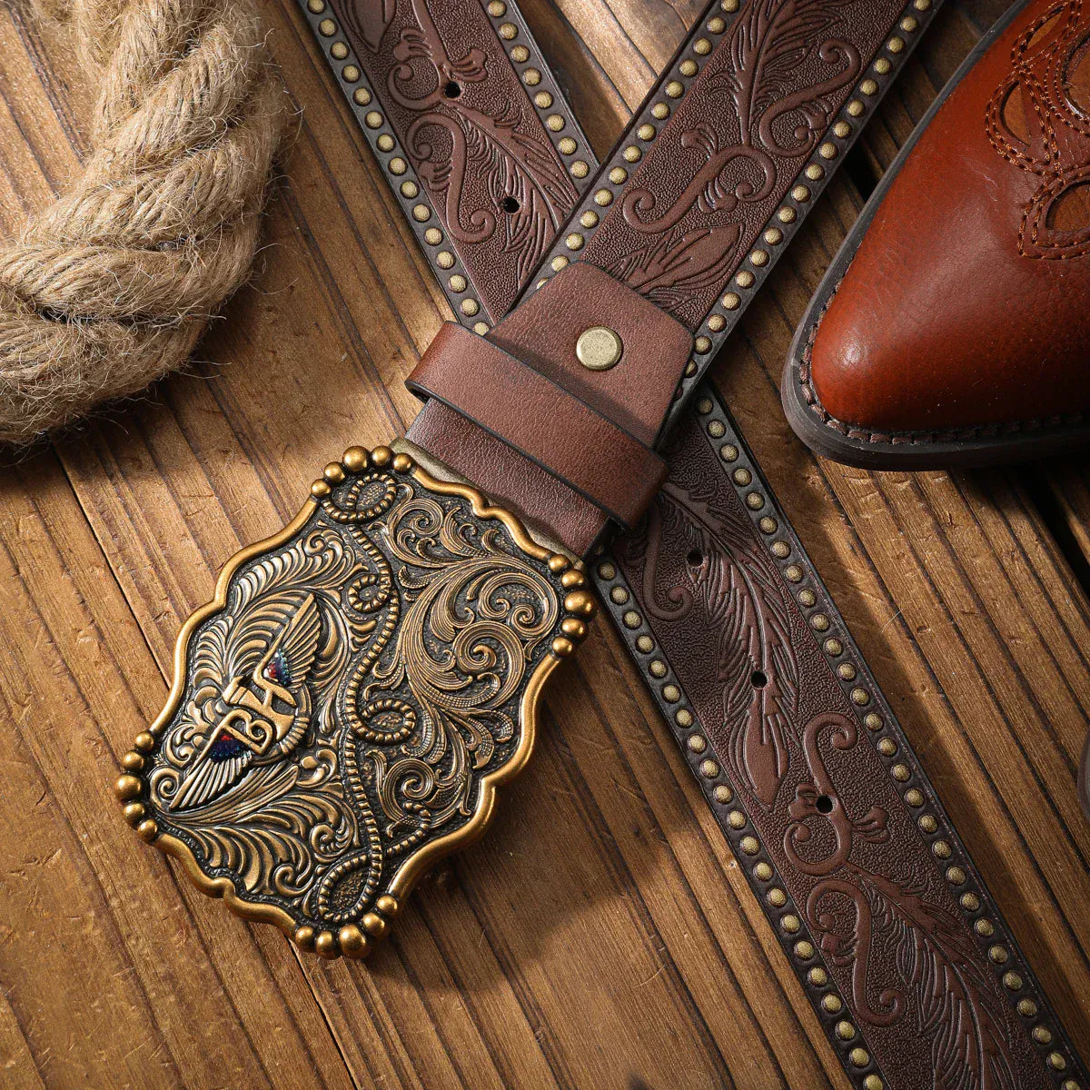Cowboybälte präglad gravyr
