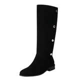 Cowboyboots i mockalook med knappar och bred skaftöppning Svart / 35