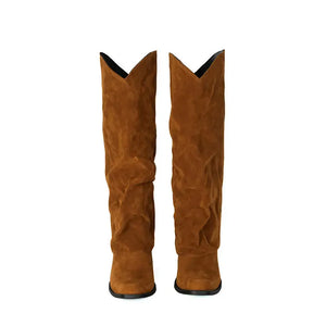 Cowboyboots i mockastil med vikt skaft och 6cm klack