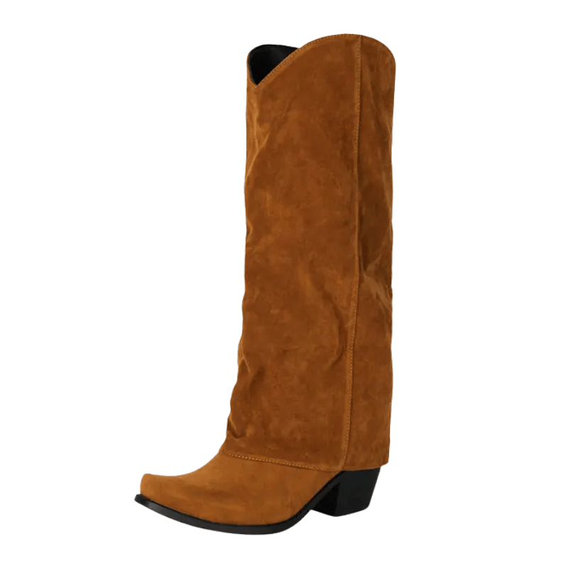 Cowboyboots i mockastil med vikt skaft och 6cm klack Brun / 35