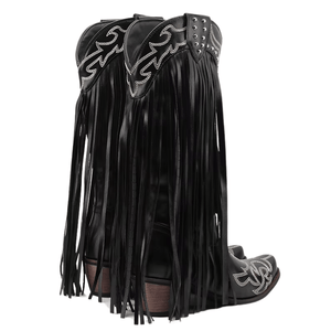 Cowboyboots med fransar och broderi i västernstil