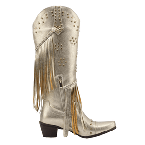 Cowboyboots med Fransar och Präglad Läderlook