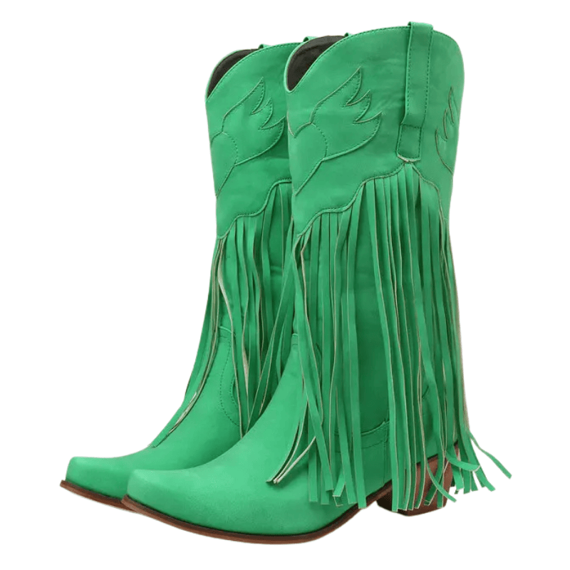 Cowboyboots med fransar och retrolook