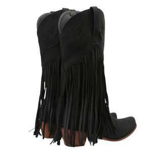 Cowboyboots med fransar och retrolook