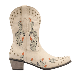 Cowboyboots med Kaktusbroderi och Nitar för Dam