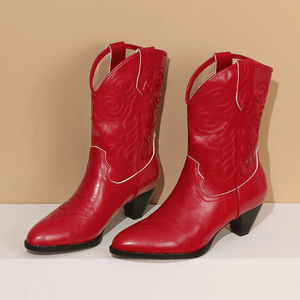 Cowboyboots med klassisk broderad westernlook