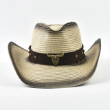 Cowboyhatt halm Beige / Kan justeras