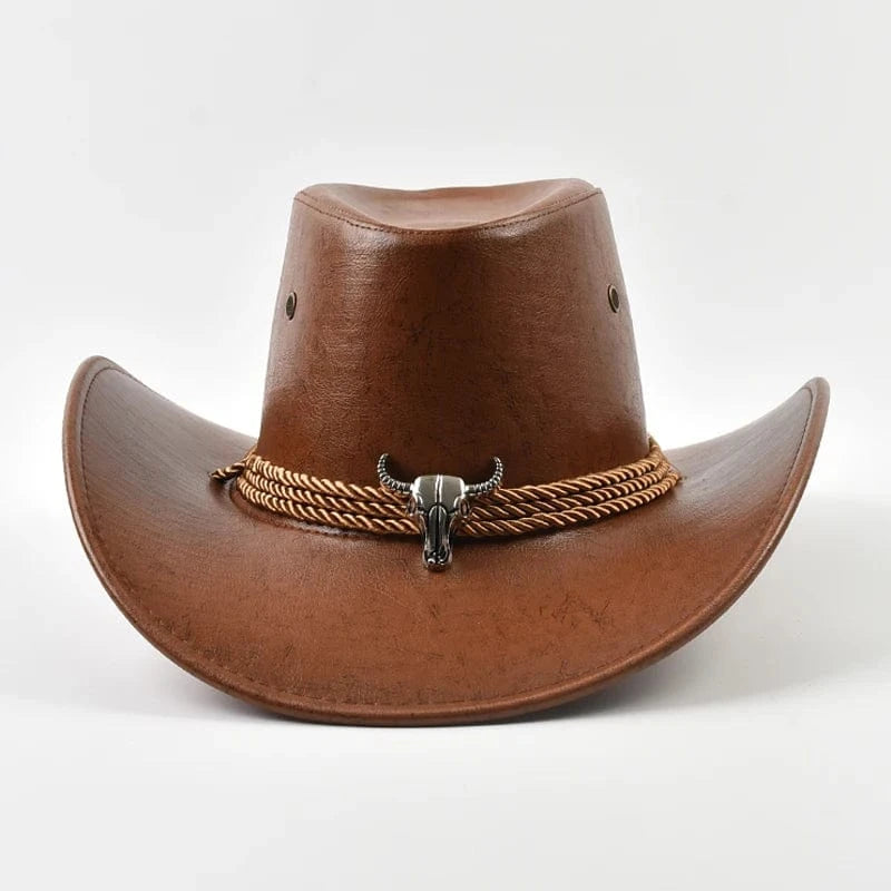 Cowboyhatt Herr med Tjurhuvud