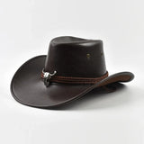 Cowboyhatt Herr med Tjurhuvud Mörkbrun / One Size