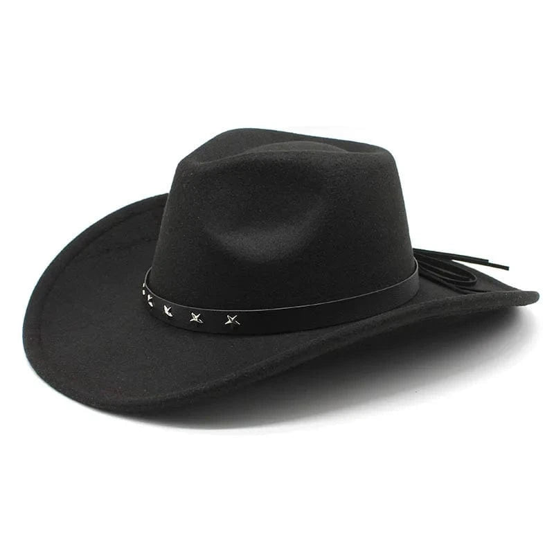 Cowboyhatt i filt med stjärnband