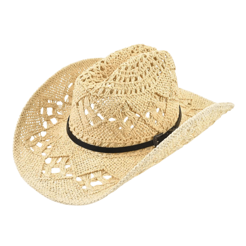 Cowboyhatt i Flätat Halm Beige / Kan justeras