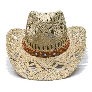 Cowboyhatt i strå Halmbeige