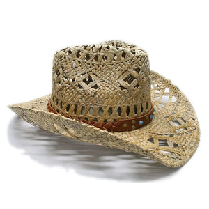 Cowboyhatt i strå Halmbeige
