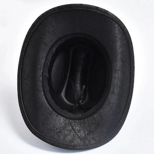 Cowboyhatt Konstläder Svart / One Size