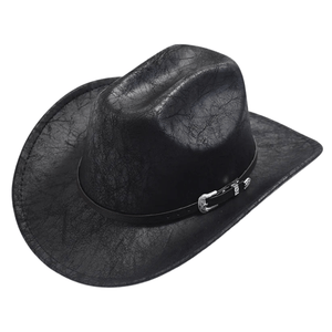 Cowboyhatt Konstläder Svart / One Size