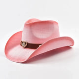 Cowboyhatt med Hjärtdekor Ljusrosa / One Size