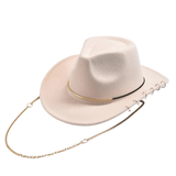 Cowboyhatt med Metallkedja Beige / One Size