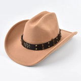 Cowboyhatt med prydnadsband Kamel / Kan justeras