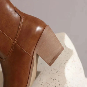 Cowgirl-Ankelboots med Metalltå