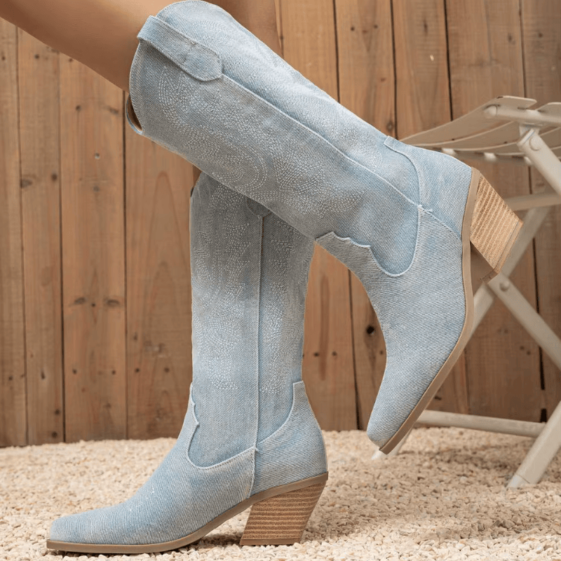 Denim cowboyboots dam