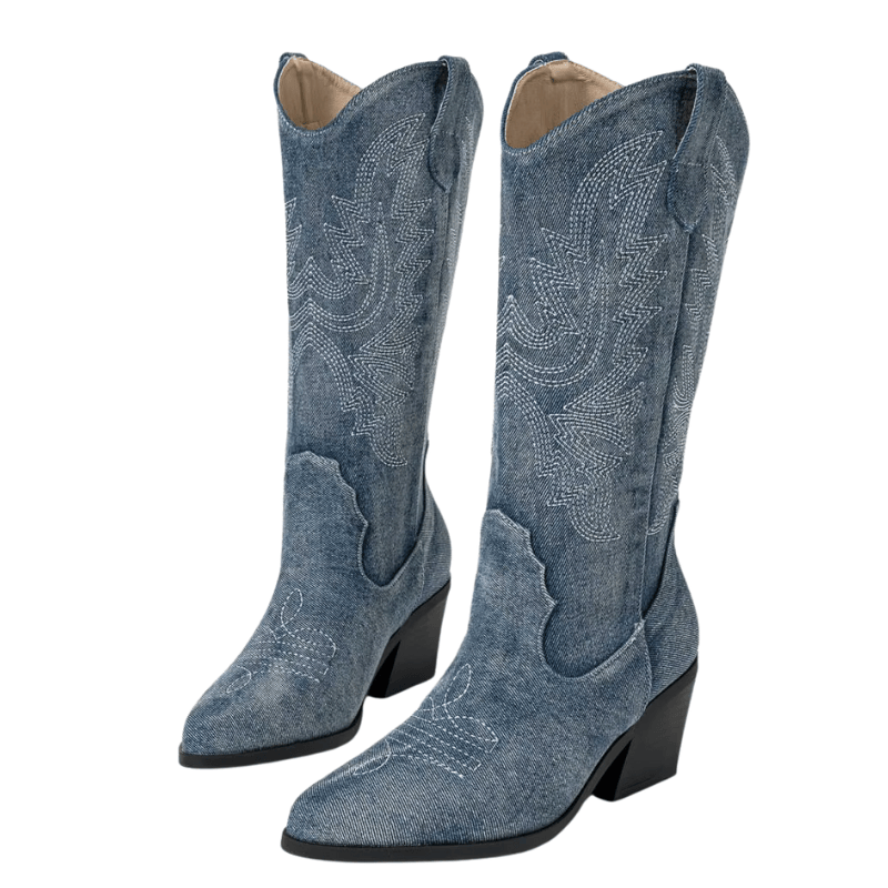 Denim cowboyboots dam