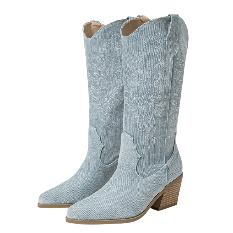 Denim cowboyboots dam