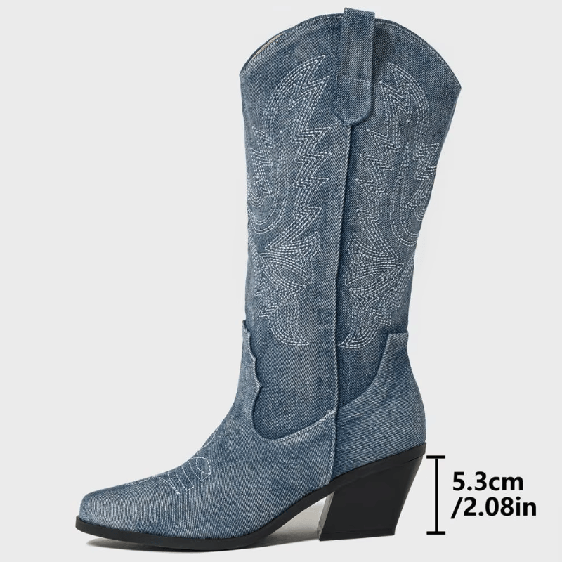 Denim cowboyboots dam