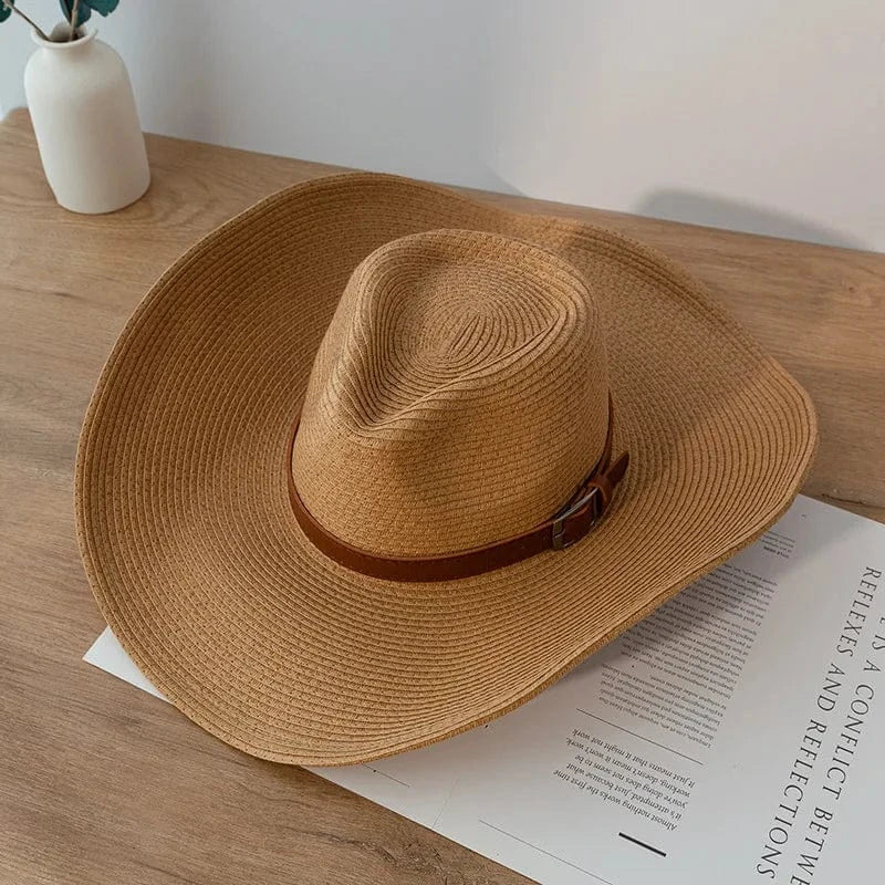 Elegant bredbrättad Cowboyhatt dam Kamel / 58cm