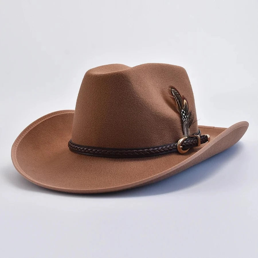 Elegant Cowboyhatt i Mjuk Filt Brun / 57-59cm