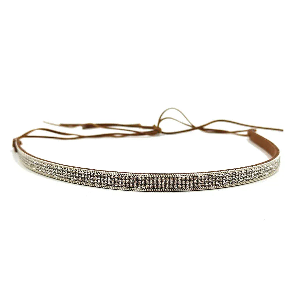 Elegant cowboyhattband strass Silver / 1 stycke