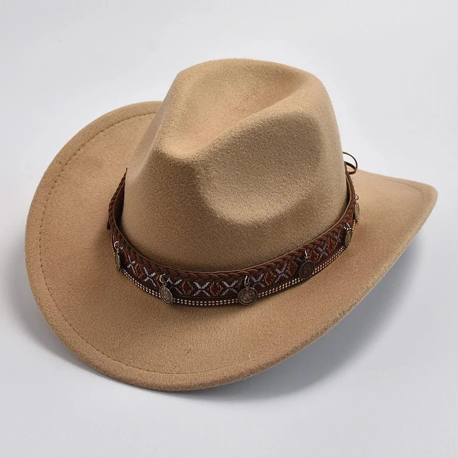 Elegant westernhatt för vuxna Kamel / One Size