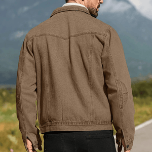 Fodrad denim jacka herr