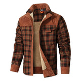 Fodrad flanell jacka herr Rostbrun / S